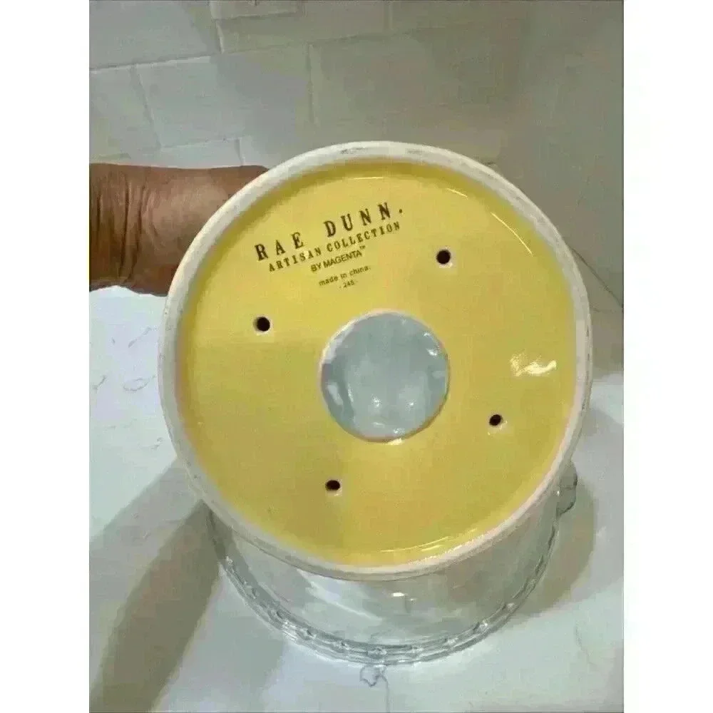 Rae Dunn Majestic Crown Birdhouse Yellow Ceramic New With Tags